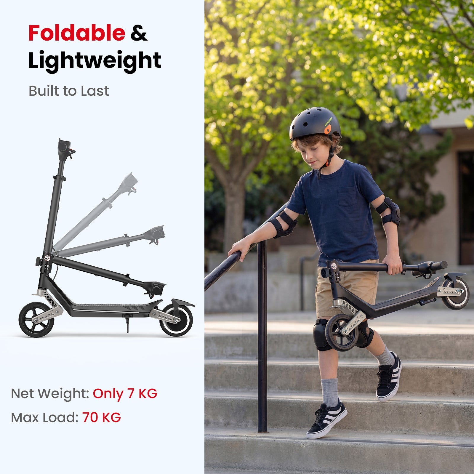 iScooter K6 Kids Electric Scooter | Dual Suspension, LED Display, Top Speed 9mph, Ages 6+