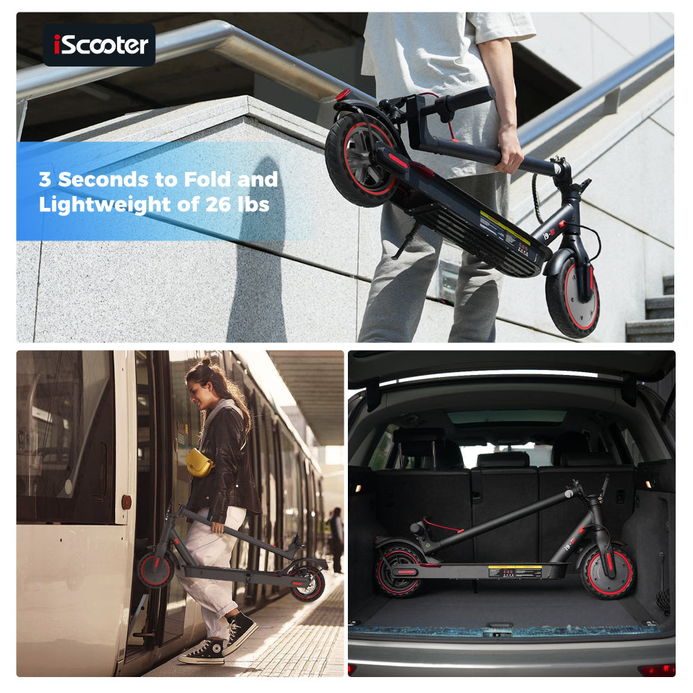 iScooter i9 Folding Electric Scooter for Adults | 350W, Top Speed 18mph, 18-Mile Range, 8.5" Tyres, 12.5kg
