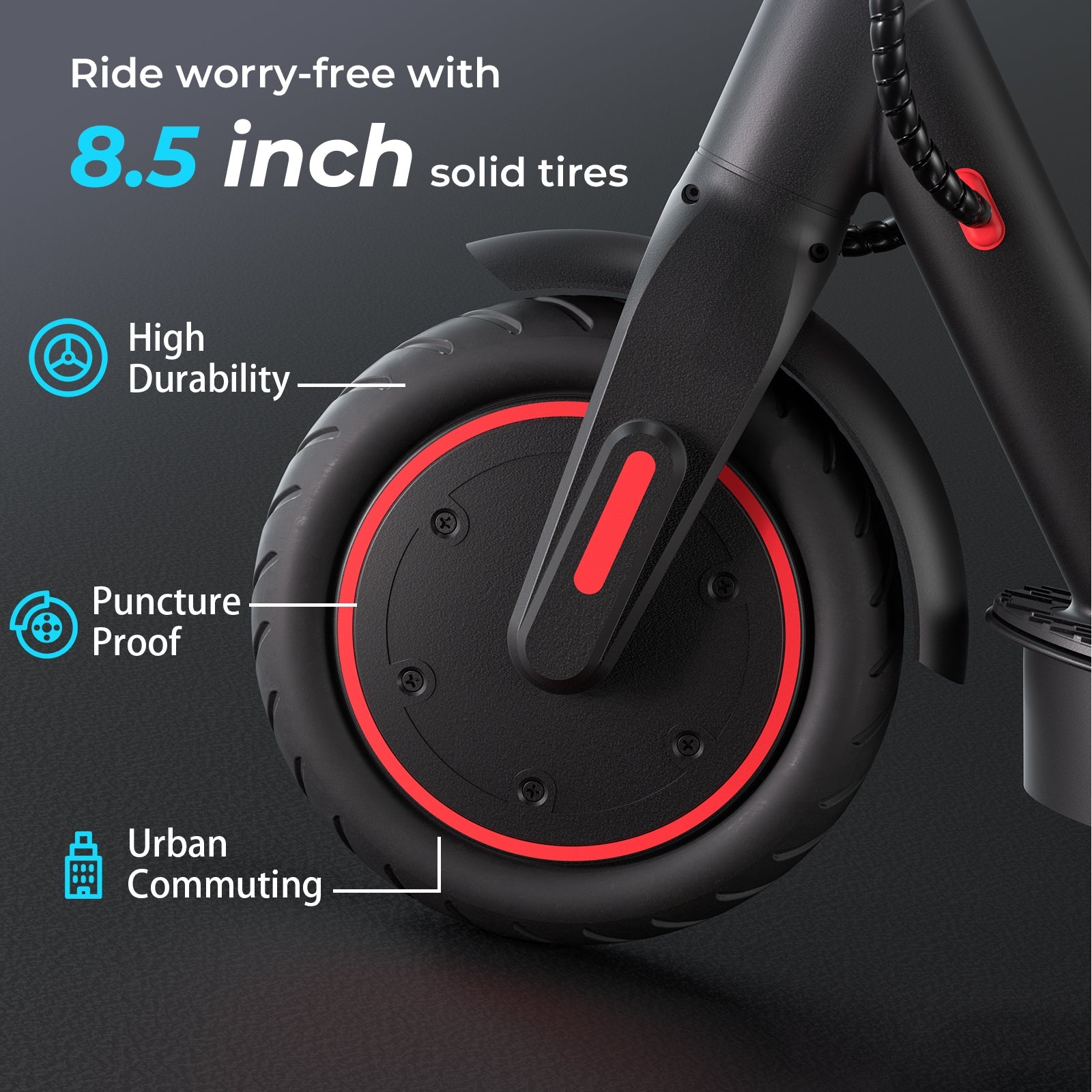 iScooter i9 Folding Electric Scooter for Adults | 350W, Top Speed 18mph, 18-Mile Range, 8.5" Tyres, 12.5kg