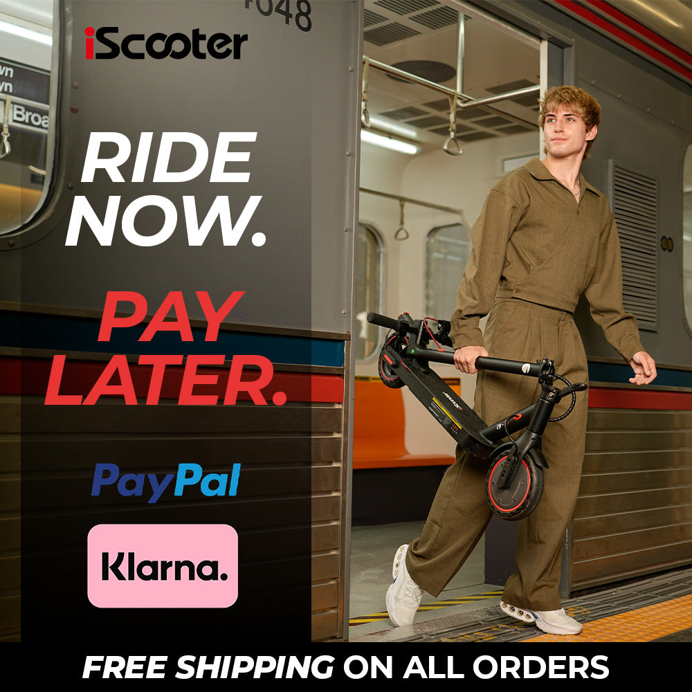 iScooter i9 Folding Electric Scooter for Adults | 350W, Top Speed 18mph, 18-Mile Range, 8.5" Tyres, 12.5kg