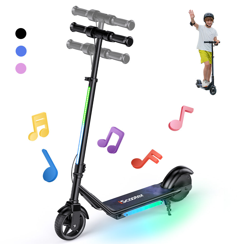 iScooter iK3Pro Kids Electric Scooter | Height-Adjustable, Colourful LED Lights, Top Speed 6mph, Ages 4+