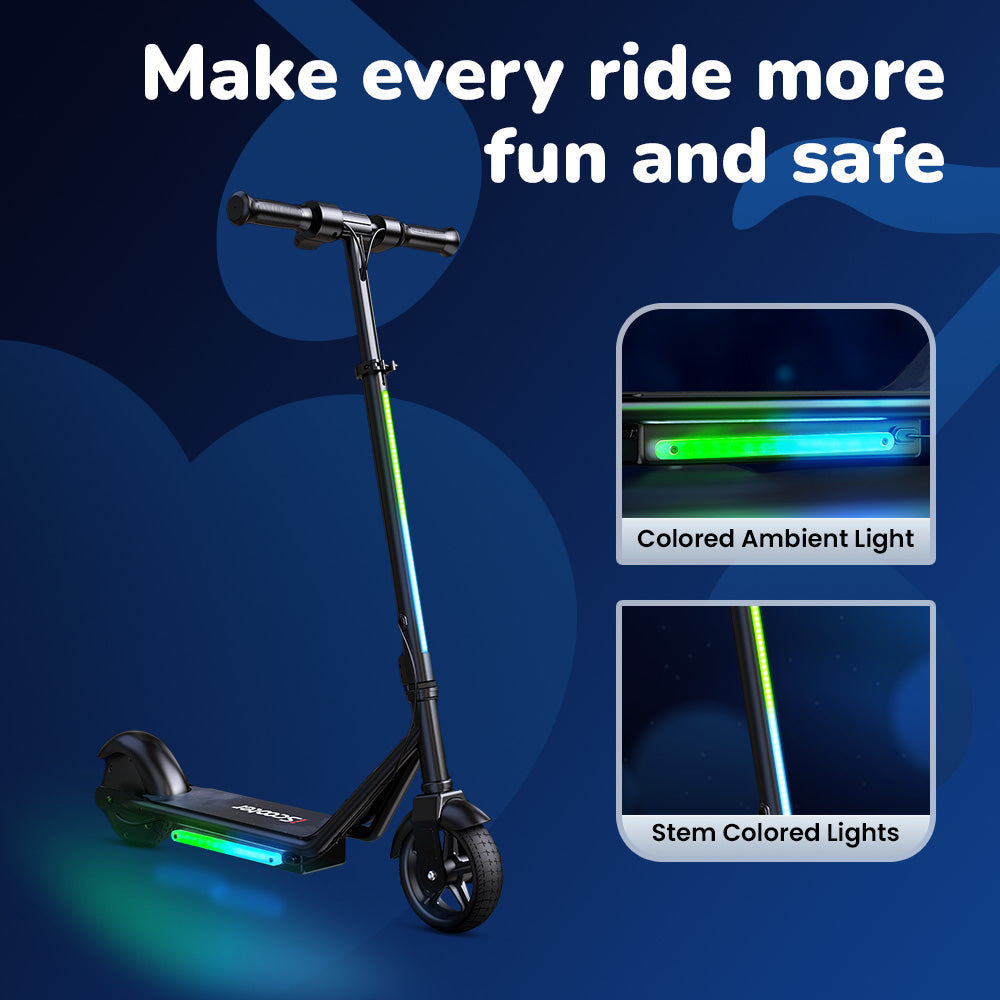iScooter iK3Pro Kids Electric Scooter | Height-Adjustable, Colourful LED Lights, Top Speed 6mph, Ages 4+
