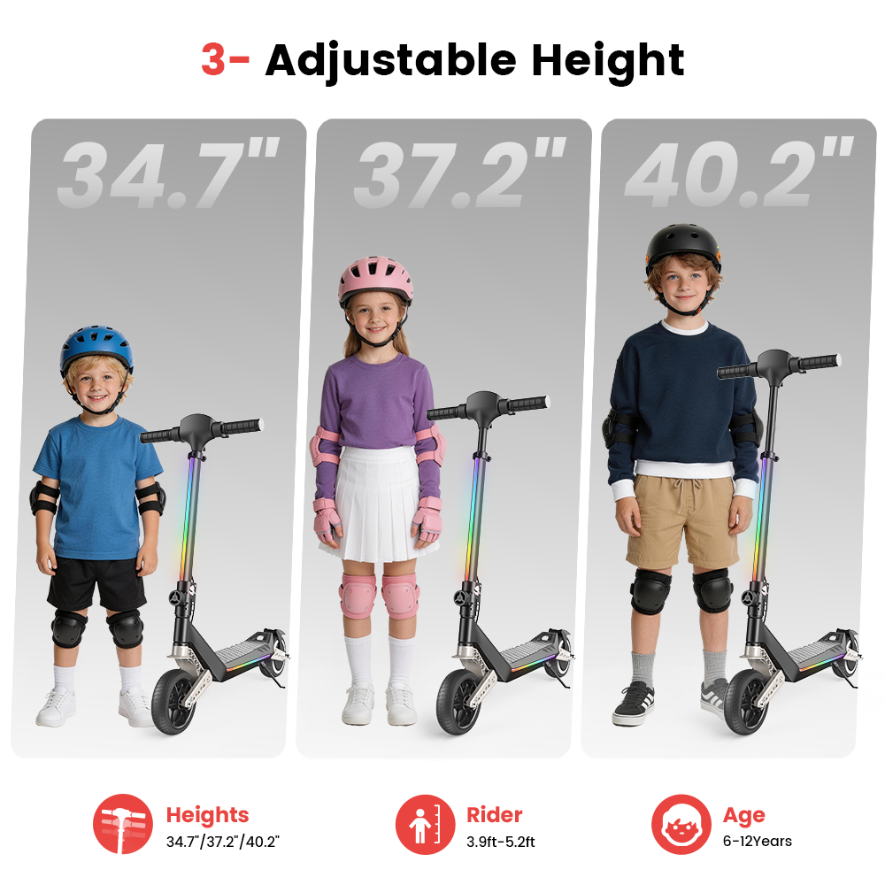 iScooter K6 Kids Electric Scooter | Dual Suspension, LED Display, Top Speed 9mph, Ages 6+